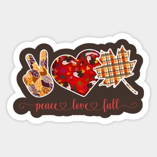 THANKSGIVING, PEACE LOVE FALL Sticker